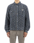 4SDesigns Mens Navy Tweed Work Shirt