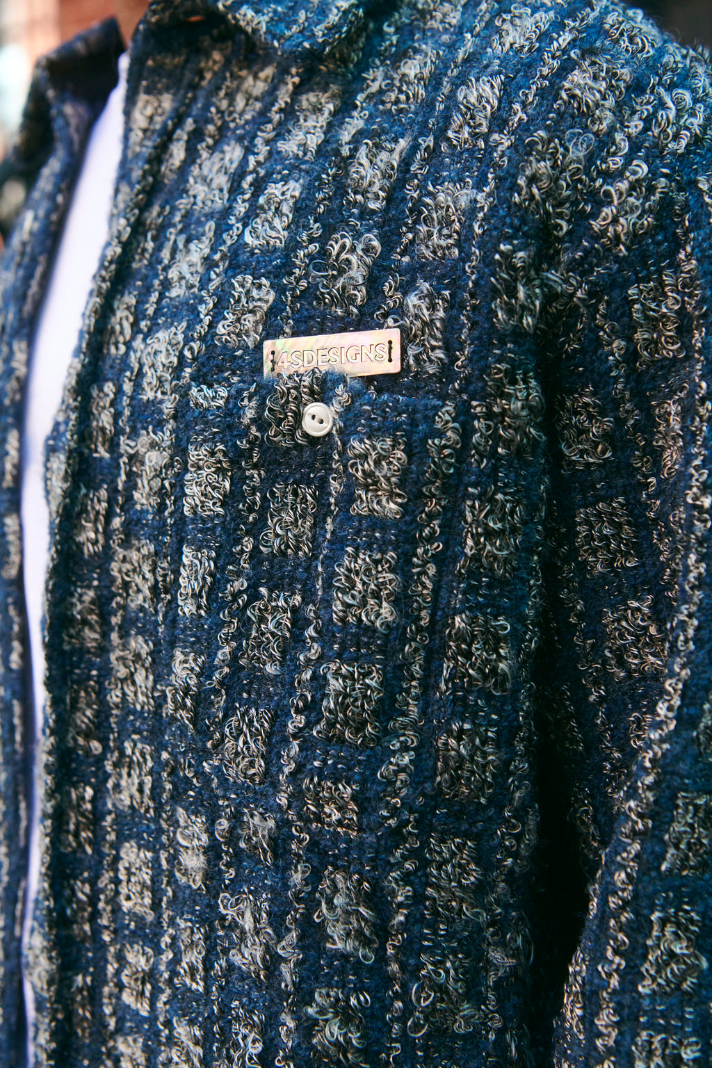 4SDesigns Mens Navy Tweed Work Shirt