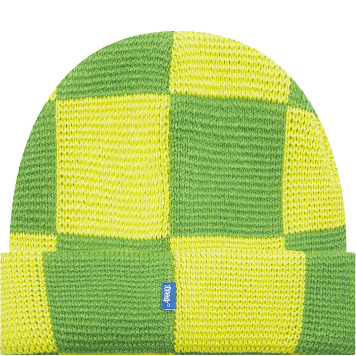 Awake Mens Checkerboard Beanie Green