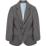 Hackett London Boys Plain Wool Blazer Jacket With Sky Blue Lining In Grey