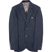 Hackett London Boys Wool Blend Blue Birdseye Dotted Jacket