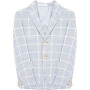 Hackett London Boys Checked Windowpayne Blazer In Blue\White