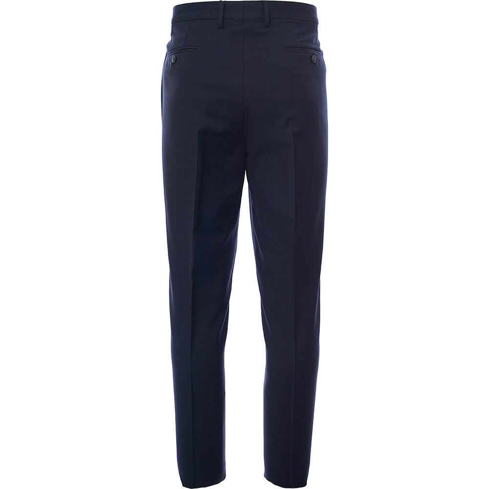 Hackett London Mens Plain Wool Trousers in Midnight Blue