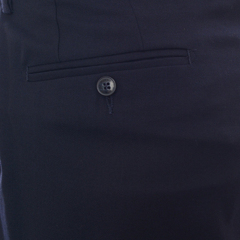 Hackett London Mens Plain Wool Trousers in Midnight Blue