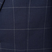Hackett London Mens Fine Windowpane Suit in Navy/Grey