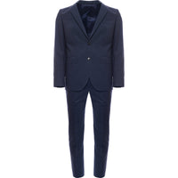 Hackett London Men's Prince of Wales Check Belgravia Overcoat in Bright Navy