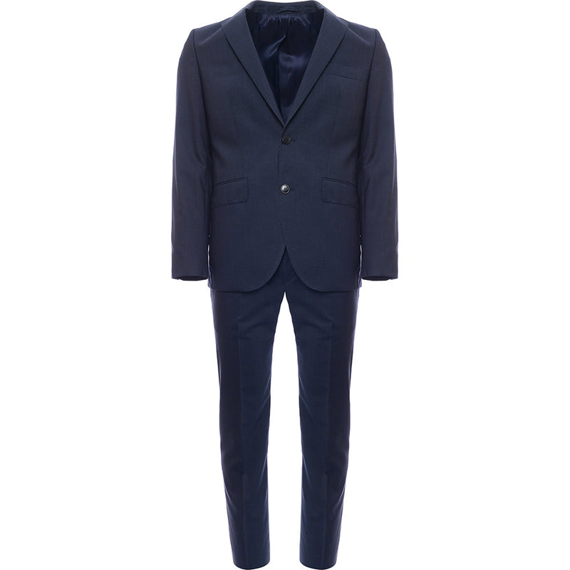 Hackett London Men's Prince of Wales Check Belgravia Overcoat in Bright Navy