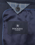 Hackett London Men's Prince of Wales Check Belgravia Jacket in Bright Navy