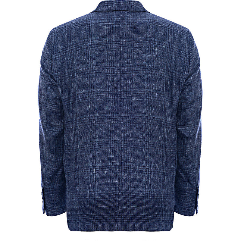 Hackett London Linen Tweed Check Jacket in Navy/Blue