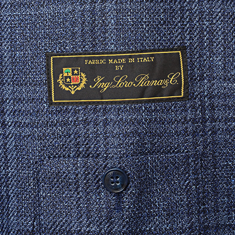 Hackett London Linen Tweed Check Jacket in Navy/Blue