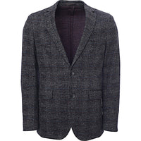 Hackett London Prince of Wales Check Knit Jacket in Charcoal