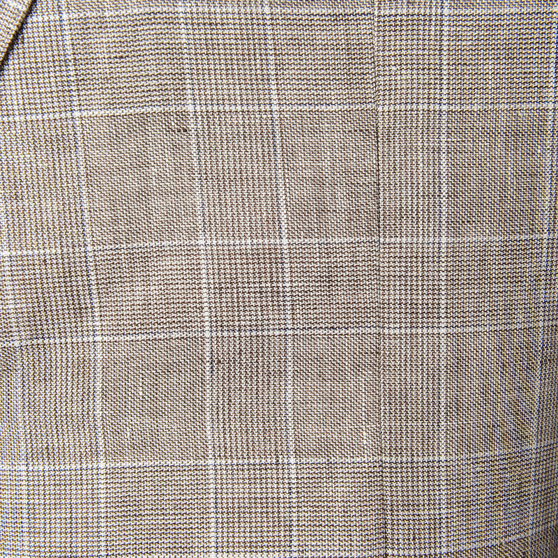 Hackett London Linen Check Jacket in Brown/White