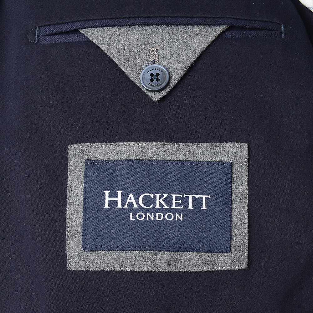 Hackett London Stretch Cotton Plain Jacket in Navy