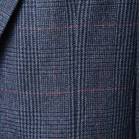 Hackett London Navy Wool Glen Check Jacket in Navy/Red