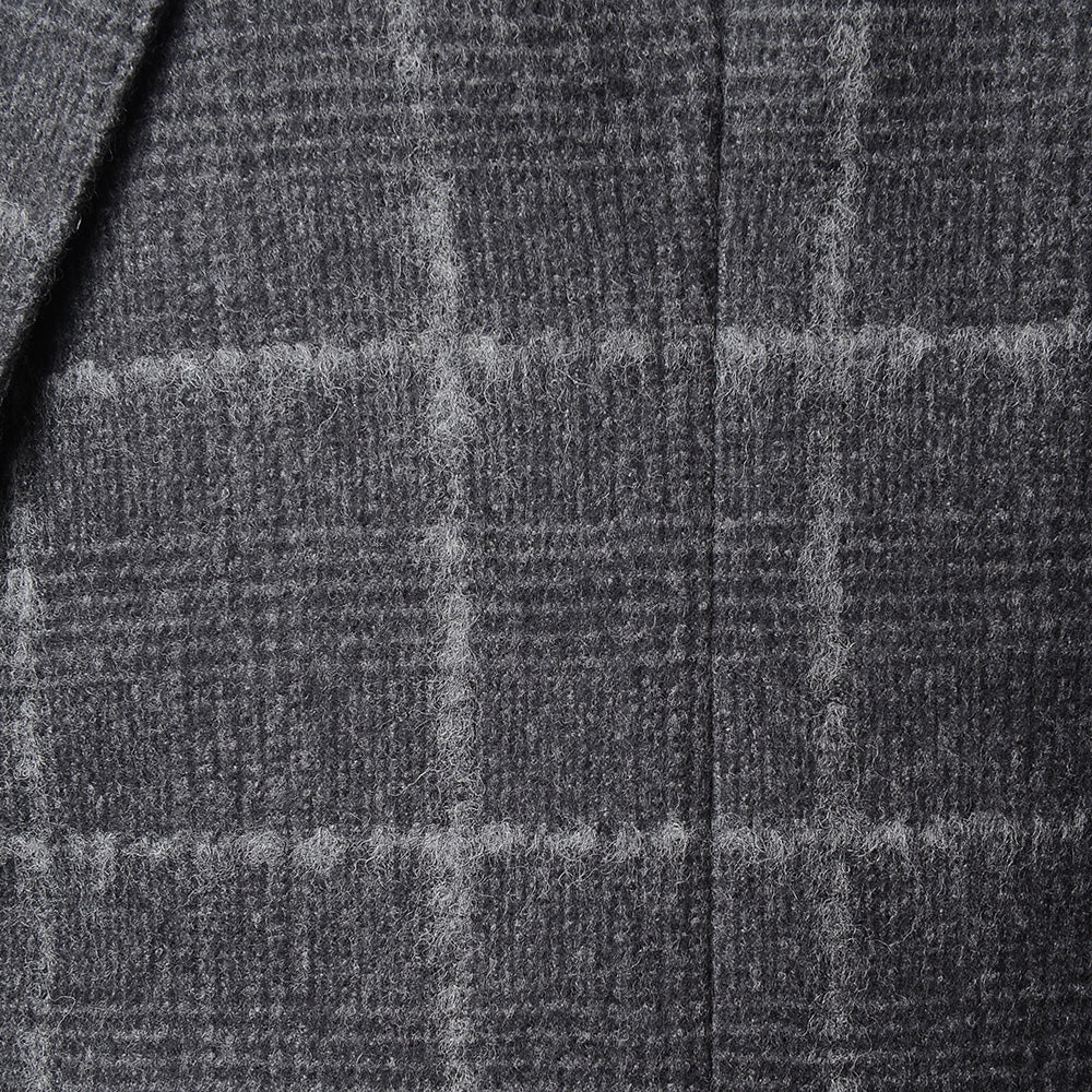 Hackett London Mens Boucle Wool Check Jacket in Charcoal/Grey