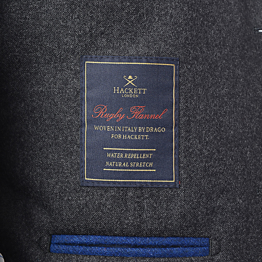 Hackett London Solid Flannel Blazer in Dark Grey