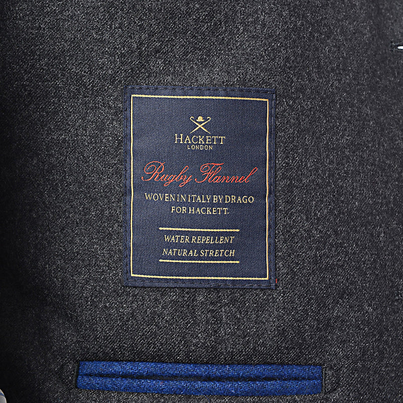 Hackett London Solid Flannel Blazer in Dark Grey