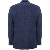 Hackett London Textured Geometric Wool Jacket in Blue/Multi