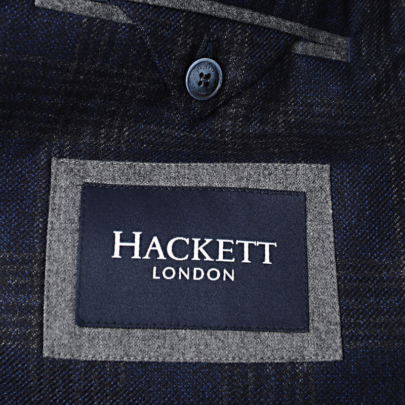 Hackett London Navy Grey Wool Check Jacket in Navy/Grey