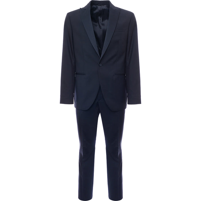 Hackett London Mens Peak Lapel Dinner Suit in Dark Blue