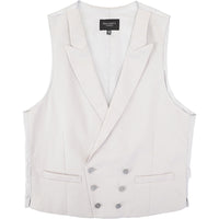 Hackett London Mens Linen Double Breasted Waistcoat in Beige