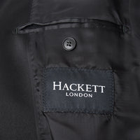 Hackett London Geometric Velvet Shawl Collar Jacket in Black