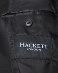 Hackett London Geometric Velvet Shawl Collar Jacket in Black