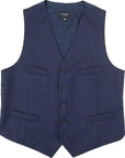 Hackett London Mens Contrast Windowpane Waistcoat in Navy