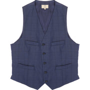 Hackett London Mens MYF Windowpane M WC in Steel Blue