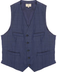 Hackett London Mens MYF Windowpane M WC in Steel Blue