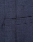 Hackett London Mens MYF Windowpane M WC in Steel Blue