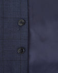 Hackett London Mens MYF Windowpane M WC in Steel Blue