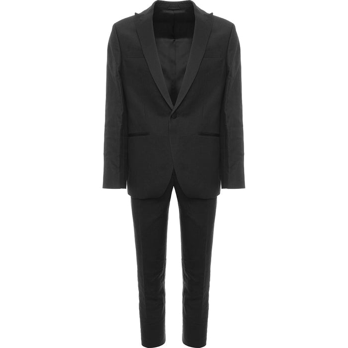 Hackett London Mens SB1 PK Linen Din Suit M in Black