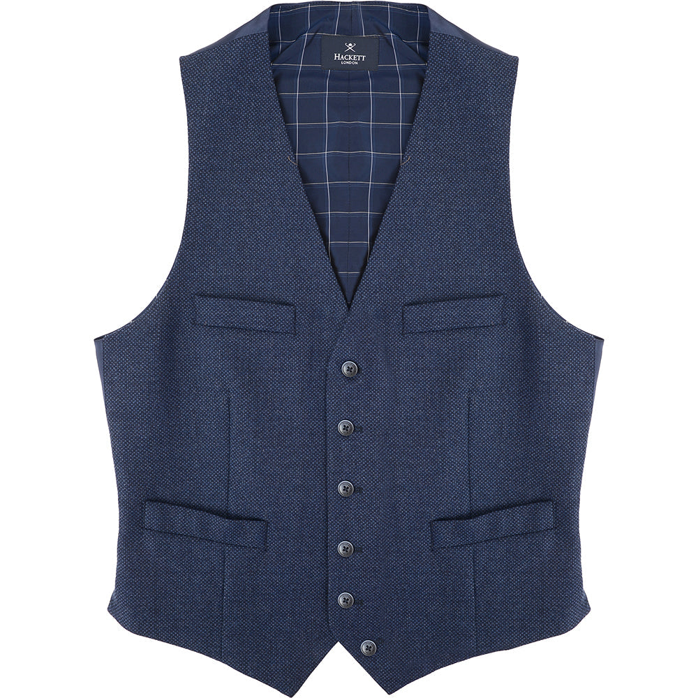 Hackett London Mens Wool Birdseye WC in Blue