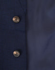 Hackett London Mens MYF Navy Glen Check WC in Navy