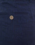 Hackett London Mens Plain Linen Trousers in Navy