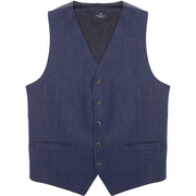 Hackett London Mens Flannel Pinhead Waistcoat in Blue