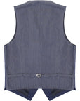 Hackett London Mens Flannel Pinhead Waistcoat in Blue