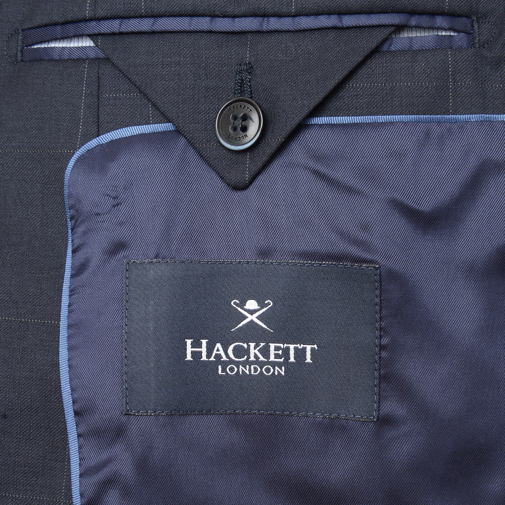 Hackett London Navy Windowpane Jacket in Navy