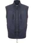 Mens J.L-A.L Delva Vest Blue Gilets in Blue