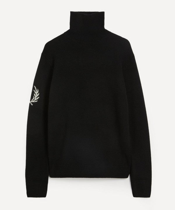 Mens Fred Perry Laurel Wreath Roll Neck Jumper