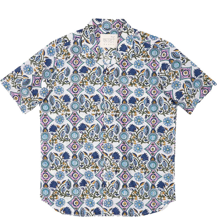 Kardo Mens Lamar Shirt Embroid Blu