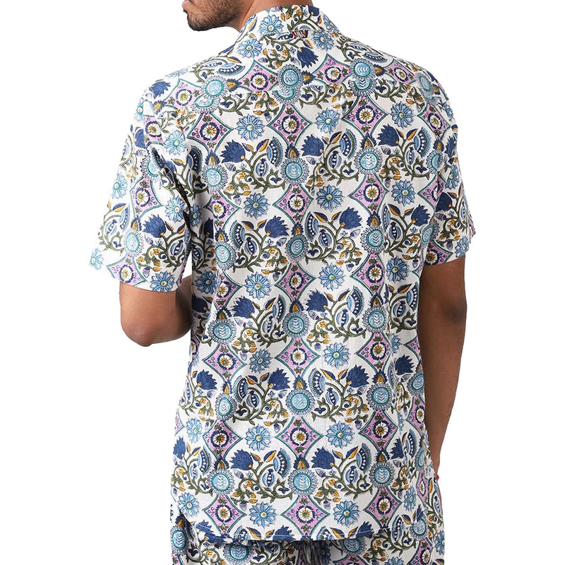 Kardo Mens Lamar Shirt Embroid Blu