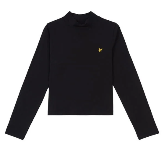 Lyle & Scott Girls Long Sleeve Turtle Neck in Black