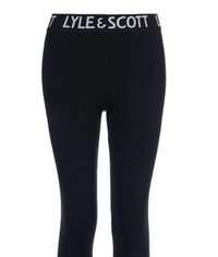 Lyle & Scott Girls Tape Waist Leggings in Black