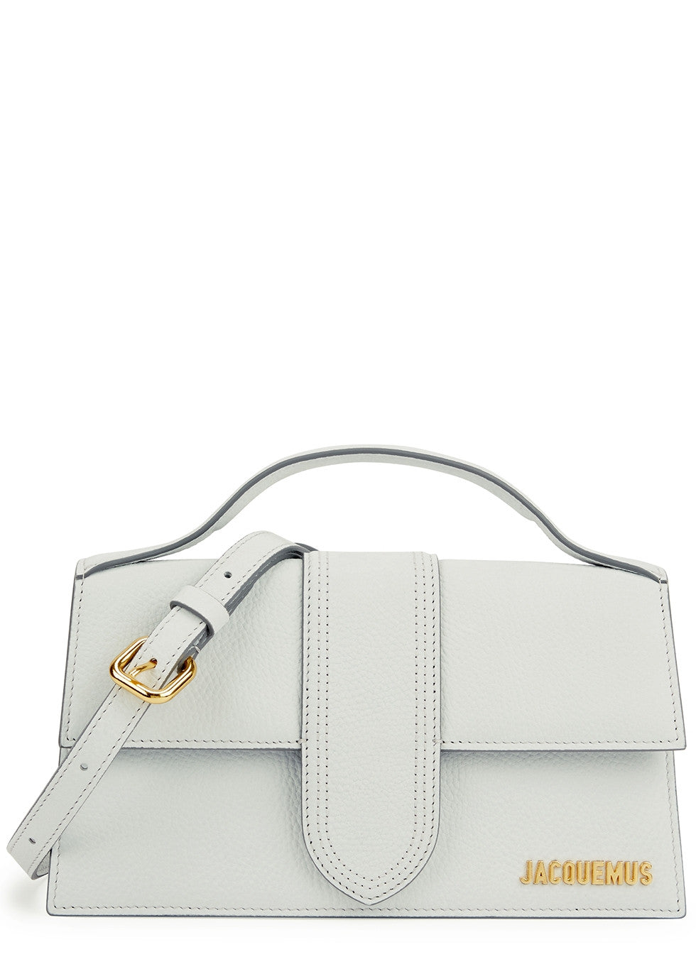 Le Grand Bambino Light Blue leather crossbody bag with gold hardware