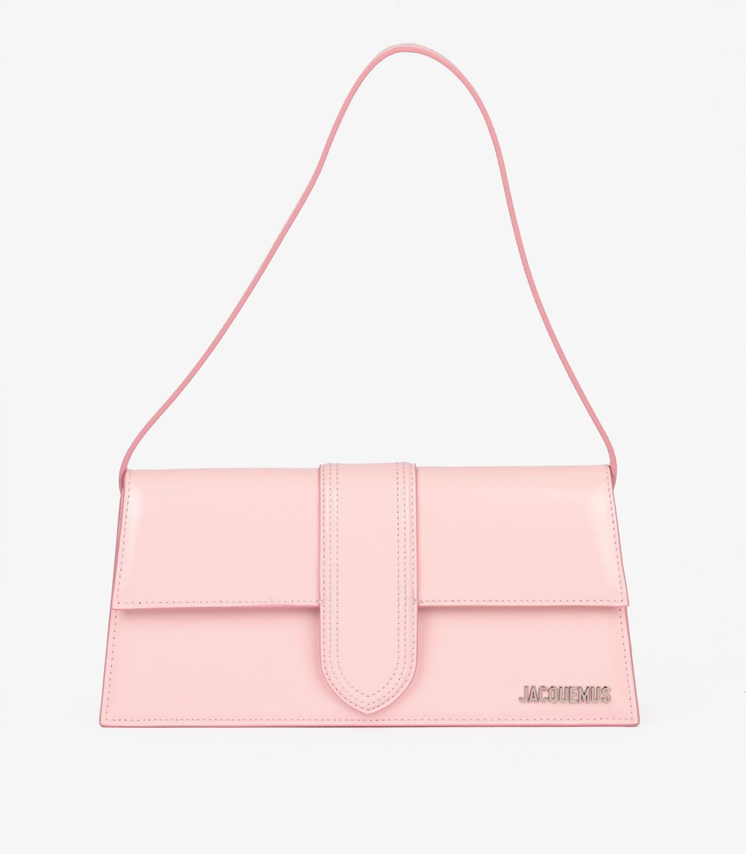 Le Grand Bambino Light Pink leather crossbody bag with silver hardware