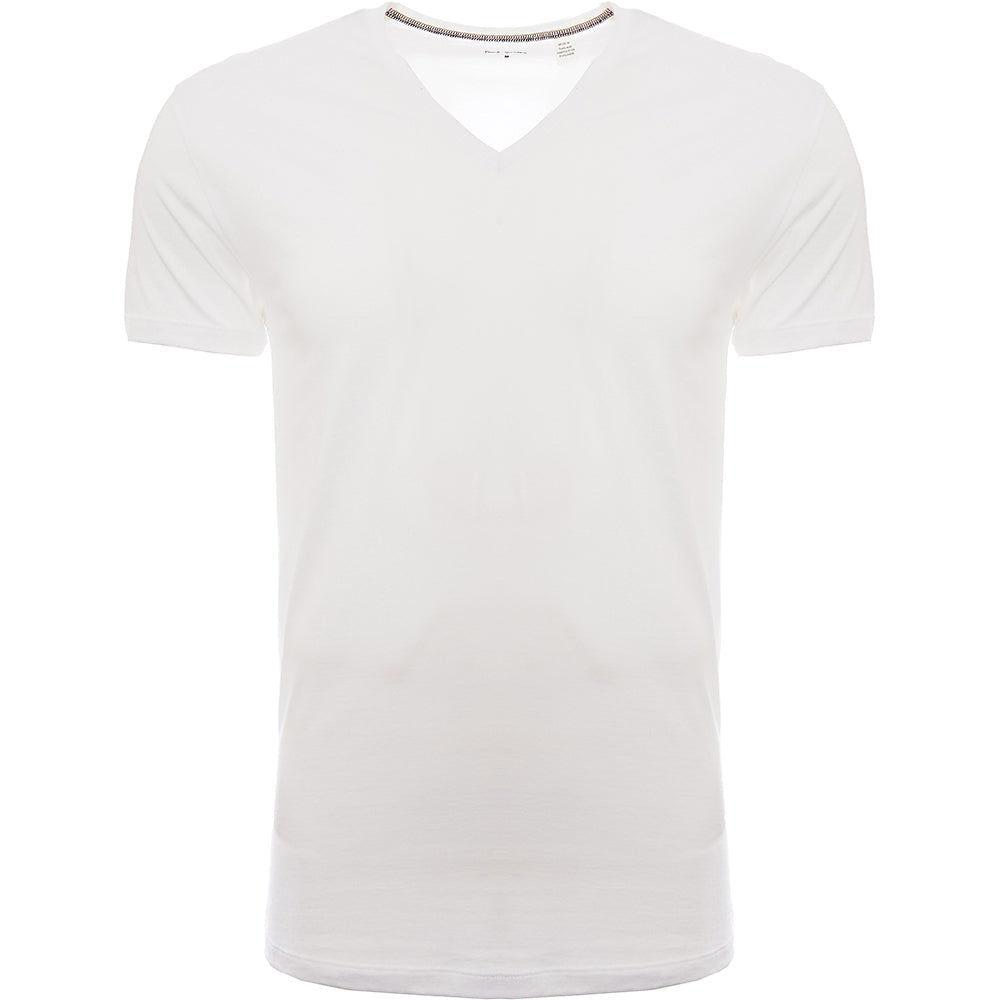 Paul Smith Mens V Neck T-Shirt in White