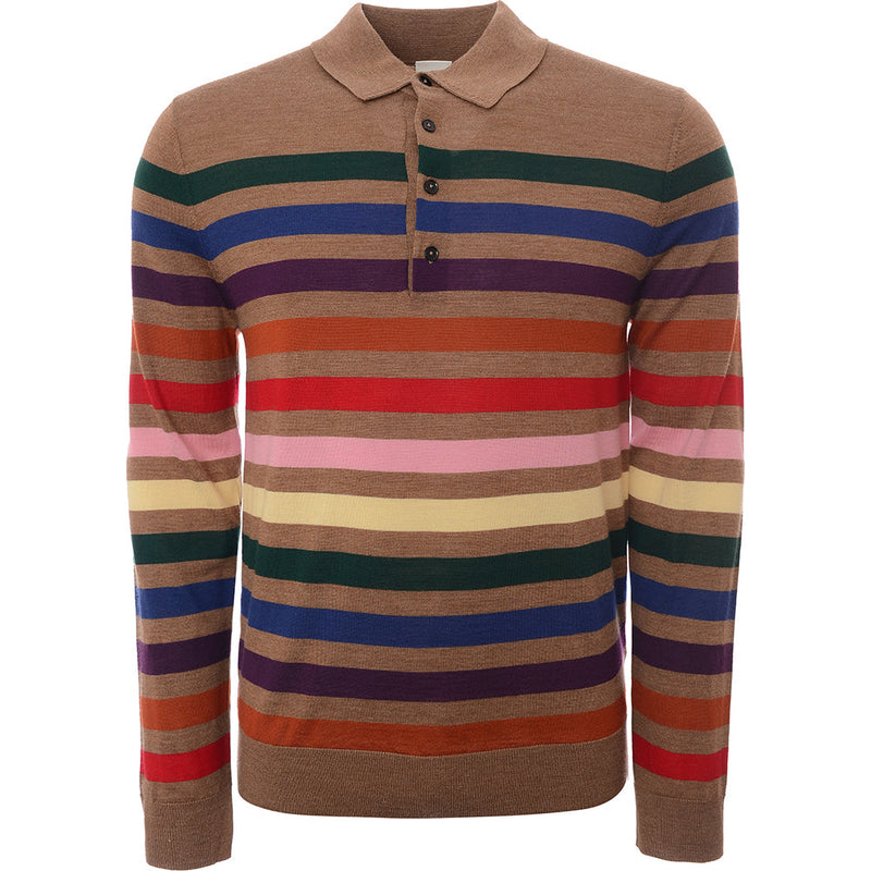 Paul Smith Mens Pullover Ls Polo Shirt in Multicoloured