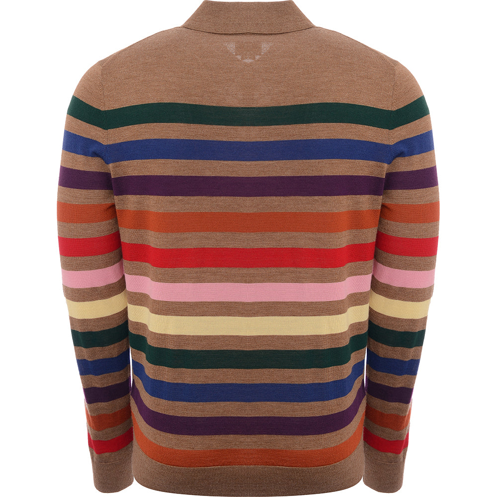 Paul Smith Mens Pullover Ls Polo Shirt in Multicoloured